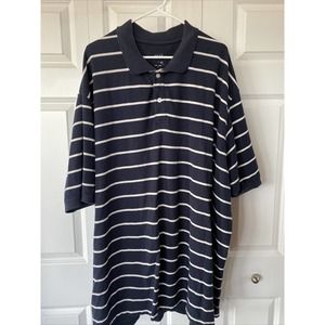 Harbor Bay Men 6XL navy blue white striped Polo